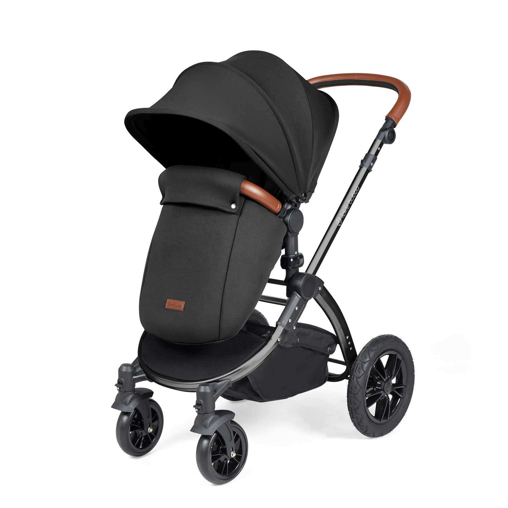 Ickle Bubba travel systems Ickle Bubba Stomp Luxe All-in-One Travel System with Isofix Base - Black/Midnight/Tan 10-011-300-203