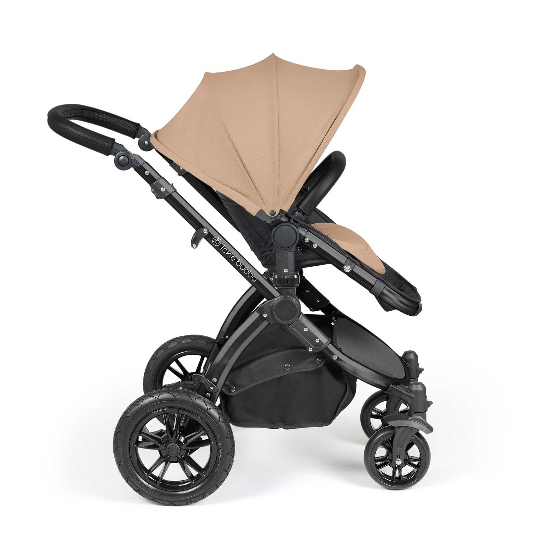 Ickle Bubba travel systems Ickle Bubba Stomp Luxe All-in-One Travel System with Isofix Base - Black/Desert/Black 10-011-300-208