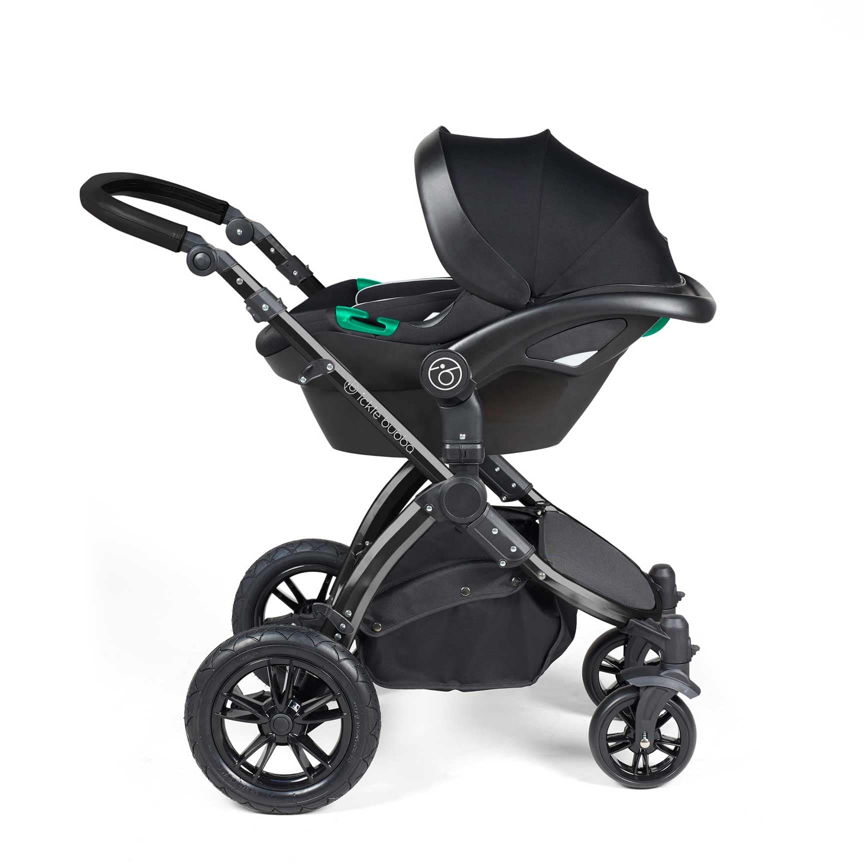 Ickle Bubba travel systems Ickle Bubba Stomp Luxe All-in-One Travel System with Isofix Base - Black/Desert/Black 10-011-300-208