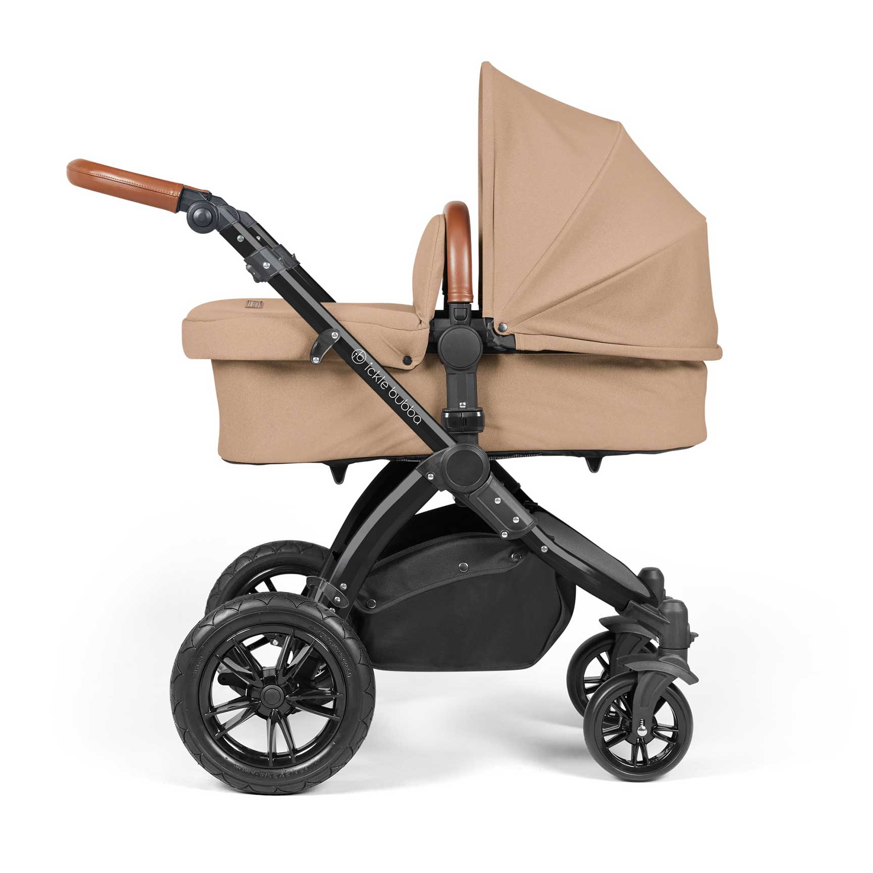 Ickle Bubba travel systems Ickle Bubba Stomp Luxe All-in-One Travel System with Isofix Base - Black/Desert/Tan 10-011-300-209