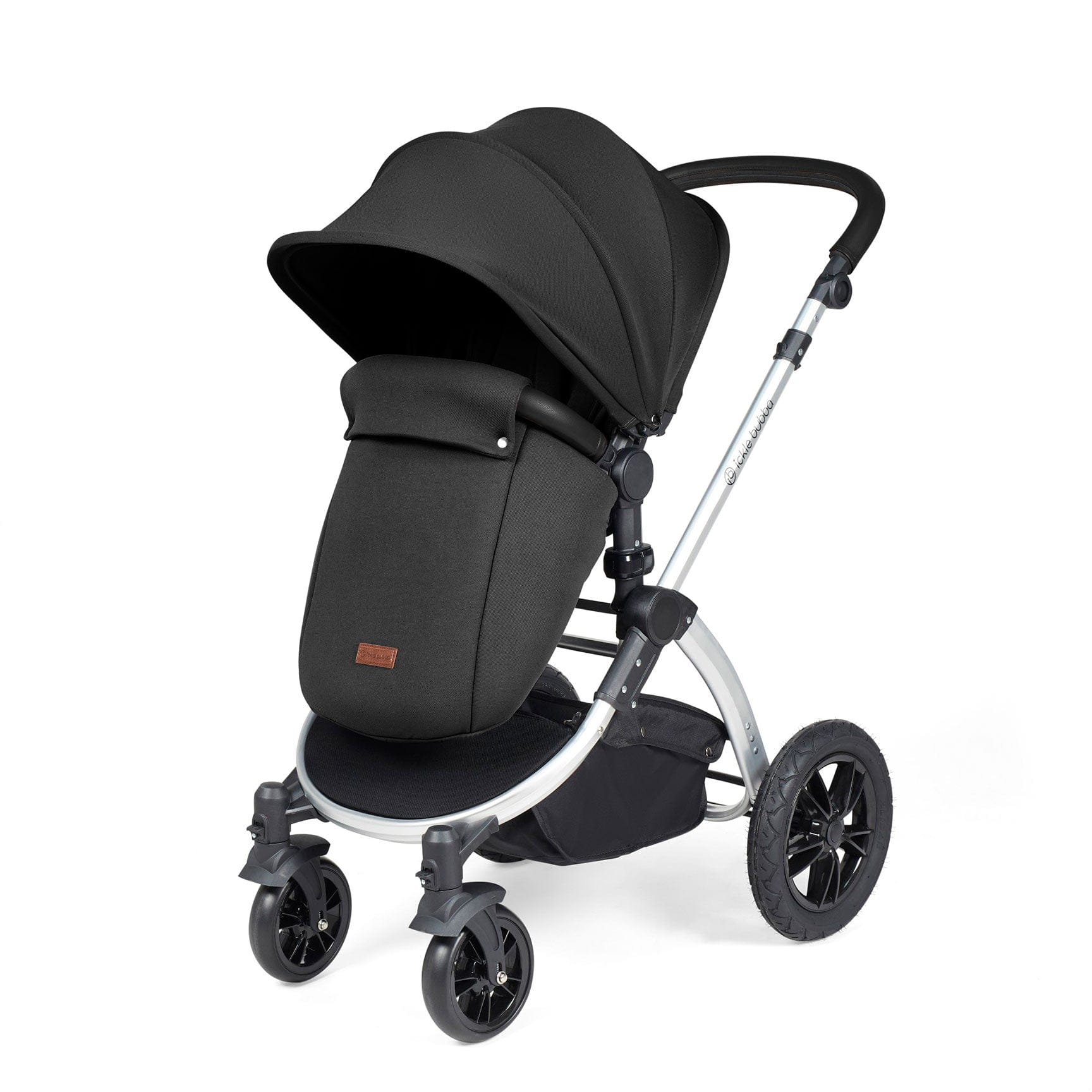 Ickle Bubba travel systems Ickle Bubba Stomp Luxe All-in-One Travel System with Isofix Base - Silver/Midnight/Black 10-011-300-249