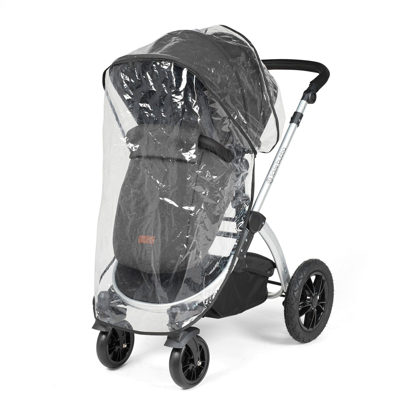 Ickle Bubba travel systems Ickle Bubba Stomp Luxe All-in-One Travel System with Isofix Base - Silver/Charcoal Grey/Black 10-011-300-254