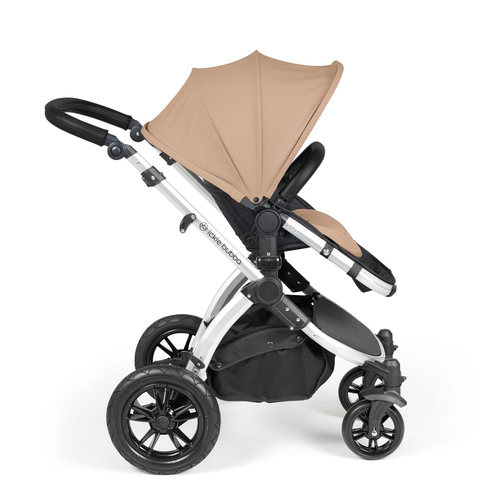 Ickle Bubba travel systems Ickle Bubba Stomp Luxe All-in-One Travel System with Isofix Base - Silver/Desert/Black 10-011-300-257