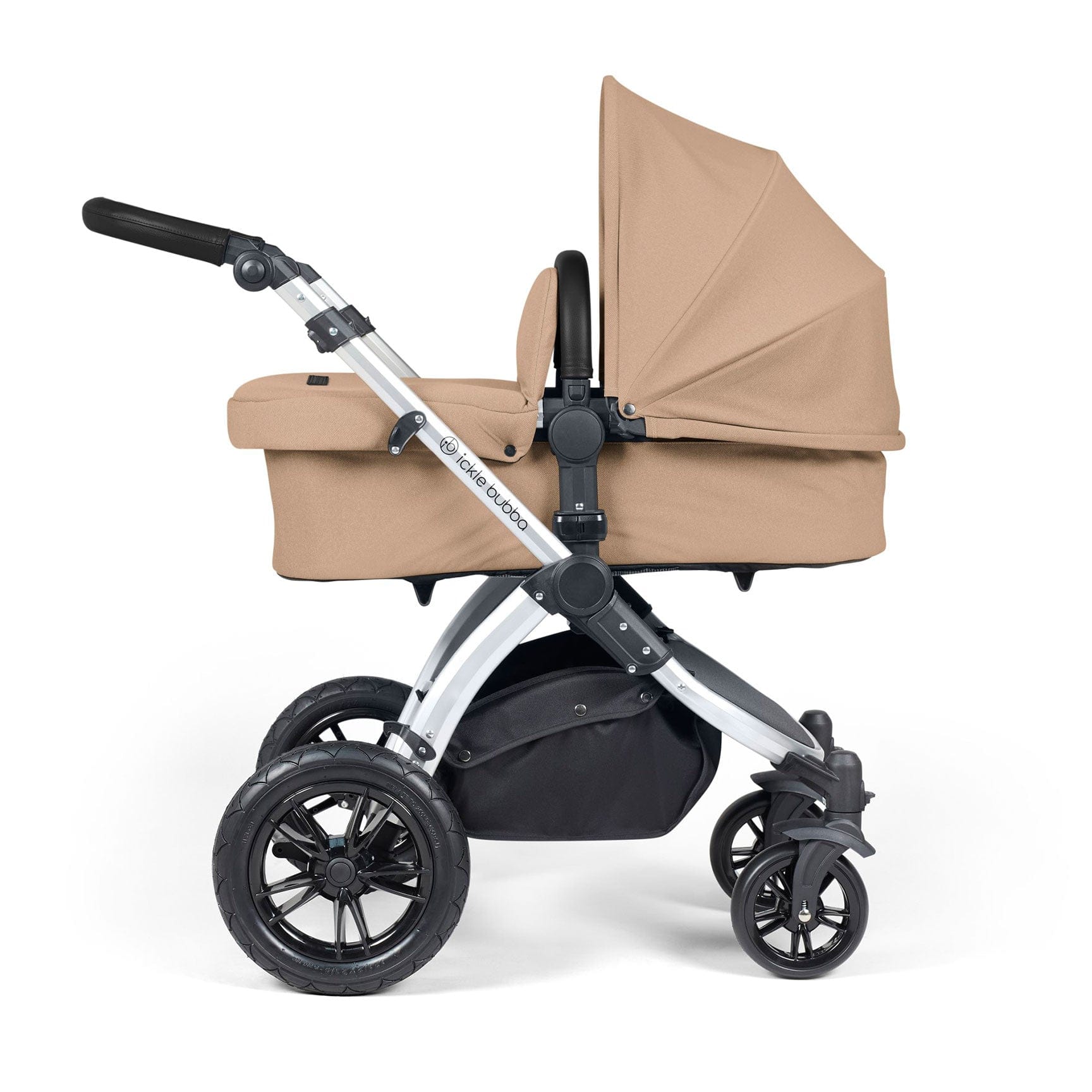 Ickle Bubba travel systems Ickle Bubba Stomp Luxe All-in-One Travel System with Isofix Base - Silver/Desert/Black 10-011-300-257