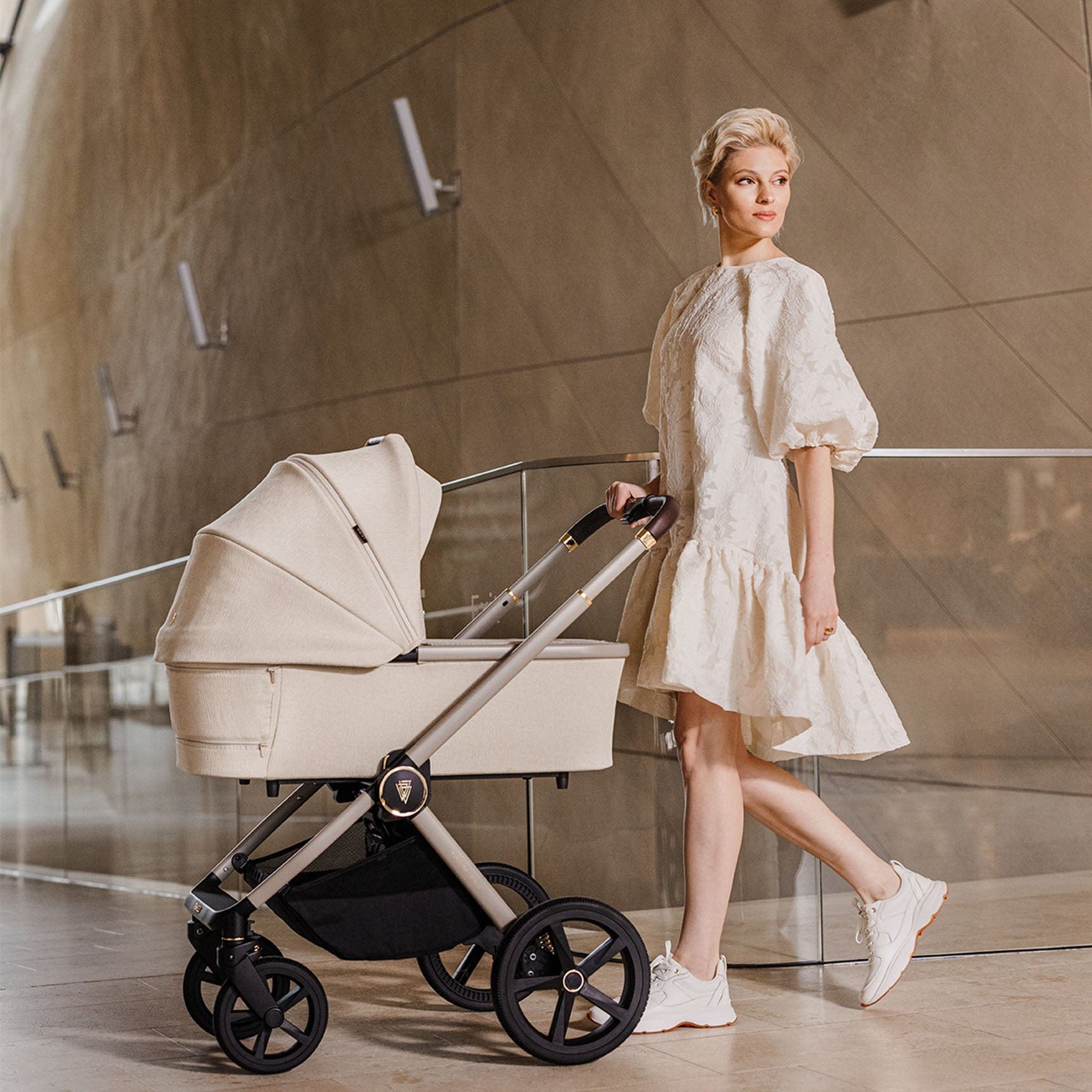 Beige stroller store